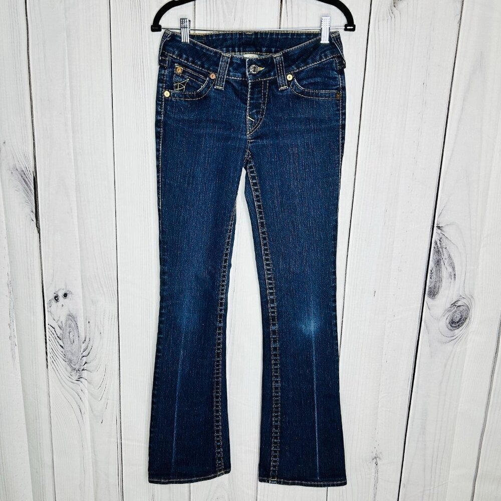 True Religion Jeans Womens Size 28 (28x32) Denim BECKY Bootcut Flap Pockets